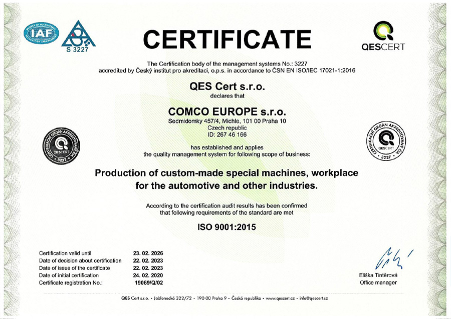 Certifikát ISO